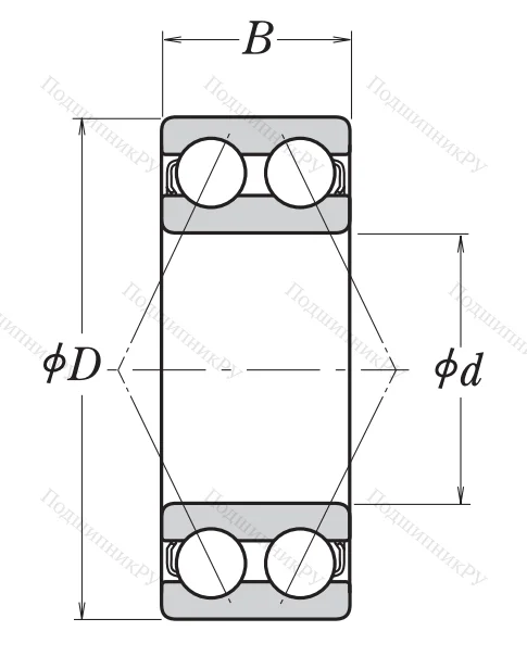 Двухрядный шариковый подшипник 3212 B 2ZRTNG