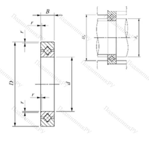 Подшипник роликовый упорно-радиальный с четырехточечным контактом CRBT 305 A