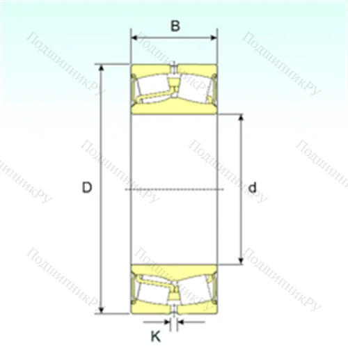 Подшипник роликовый радиальный самоцентрирующийся 22216-2RS от производителя  ISB