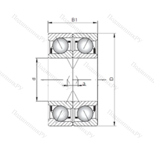 Подшипник шариковый радиально-упорный 71919 CDF от производителя  ISO