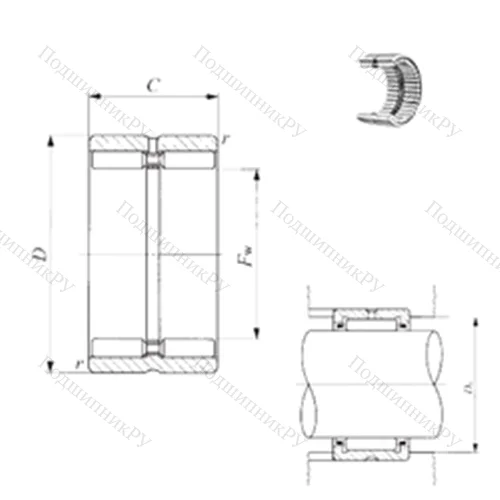 Подшипник игольчатый радиальный GTR 354830 от производителя  IKO Подшипник игольчатый радиальный GTR 354830 от производителя  IKO
