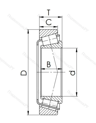 Конический роликовый подшипник 7611 (32311) E6OEF6P6CC в Тюмени
