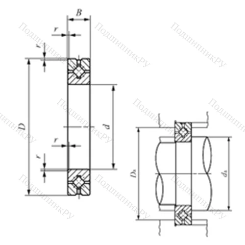 Подшипник роликовый упорно-радиальный с четырехточечным контактом CRBH 12025 A