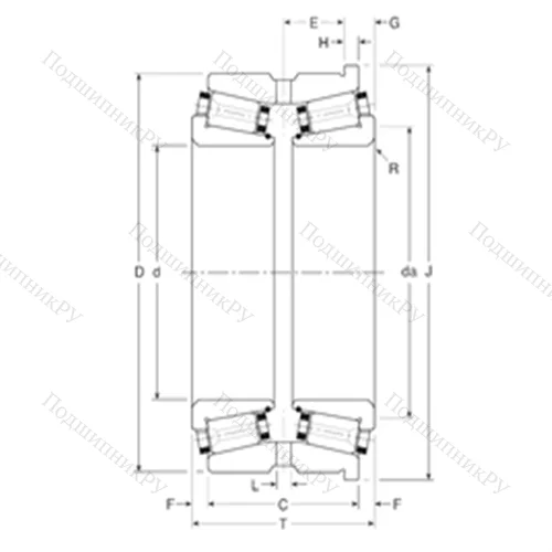 Подшипник роликовый радиально-упорный 101041X/101076H от производителя  Gamet