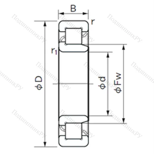 Подшипник роликовый радиальный NJ 226 E