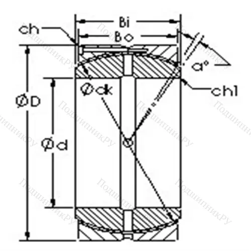 Подшипник скольжения сферический GEH 320HCS