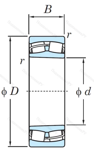 Сферический роликовый подшипник с конической посадкой на вал 22218 RZKW 33 от производителя  KOYO