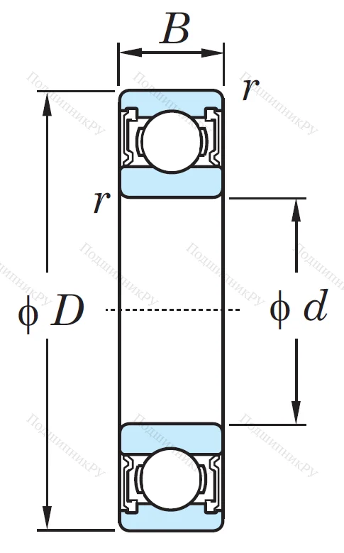 Однорядный шариковый подшипник 6311 2RS C 3