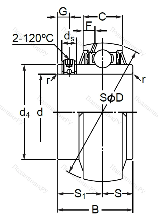 Корпусный подшипник UC 210-30 в Тюмени
