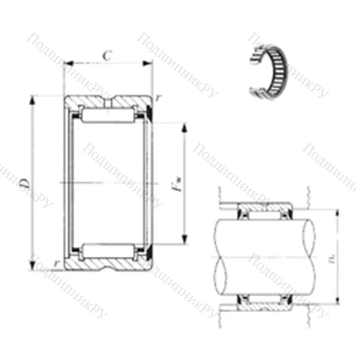 Подшипник игольчатый радиальный BR 142216 U