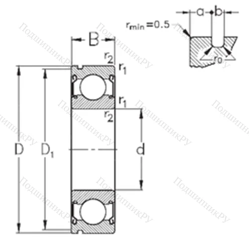 Подшипник шариковый радиальный 6011-2Z-N