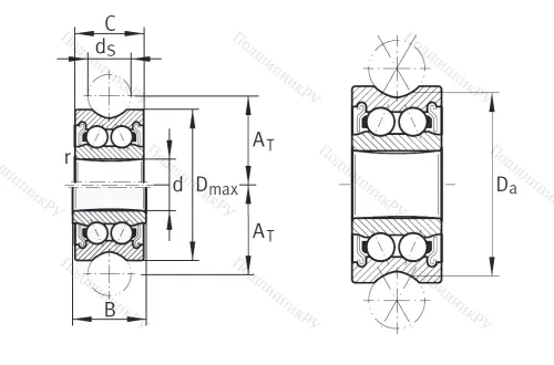 Подшипник LFR 5201-10 2Z от производителя  INA Подшипник LFR 5201-10 2Z от производителя  INA