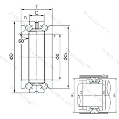 Подшипник шариковый упорно-радиальный 60TAD 20