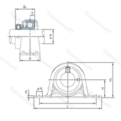 Подшипниковый узел шариковый радиальный KHPP 201A