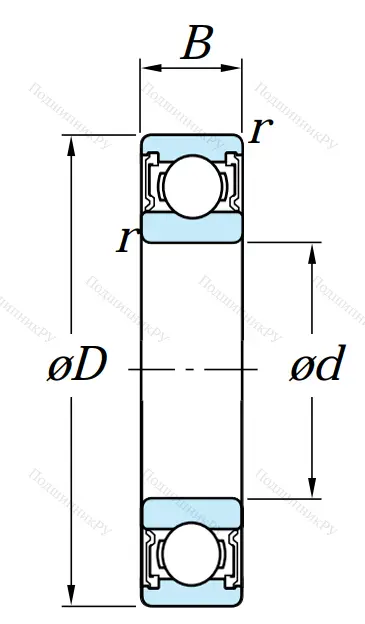 Однорядный шариковый подшипник 6216 2RS C 3