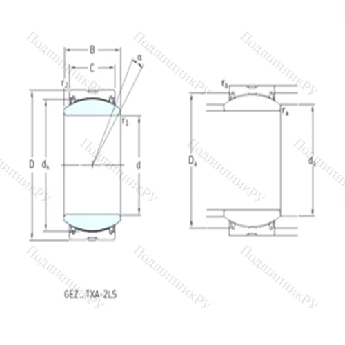 Подшипник скольжения сферический GEZ 308TXE-2LS