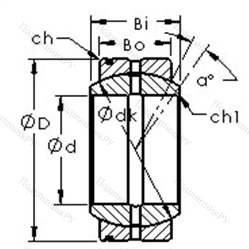 Подшипник скольжения сферический GE 50XS/K