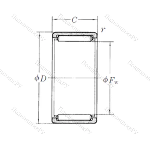 Подшипник игольчатый радиальный RLM 4525