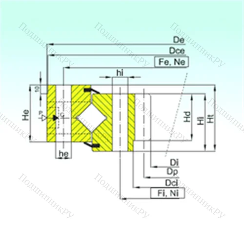 Подшипник роликовый опорно-поворотный ZR 1.25.0849.400-1SPPN