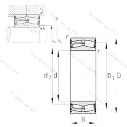 Подшипник роликовый радиальный самоцентрирующийся 24132-E 1-2VSR-H 40