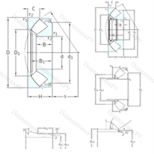 Подшипник роликовый упорно-радиальный 29418E от производителя  SKF Подшипник роликовый упорно-радиальный 29418E от производителя  SKF