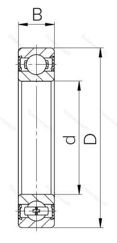 Шариковый однорядный подшипник 180107 (6007 2RS) в Тюмени