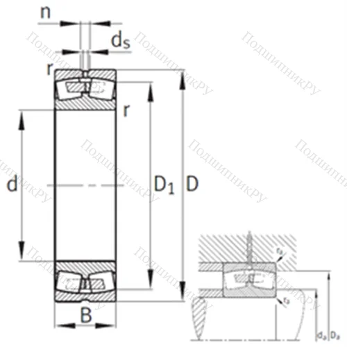 Подшипник роликовый радиальный самоцентрирующийся 24048-B-K 30-MB