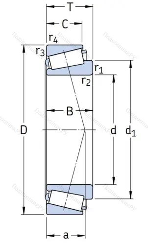 Конический роликовый подшипник 30315 J 2 от производителя  SKF
