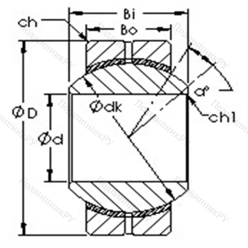 Подшипник скольжения сферический GEBK 5S