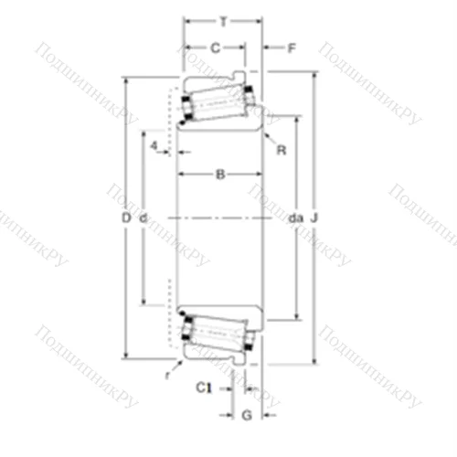 Подшипник роликовый радиально-упорный 101041X/101076C от производителя  Gamet