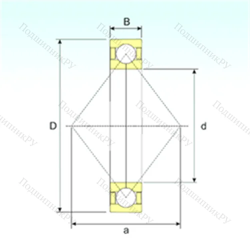 Подшипник шариковый радиально-упорный с четырёхточечным контактом QJ 1032 от производителя  ISB