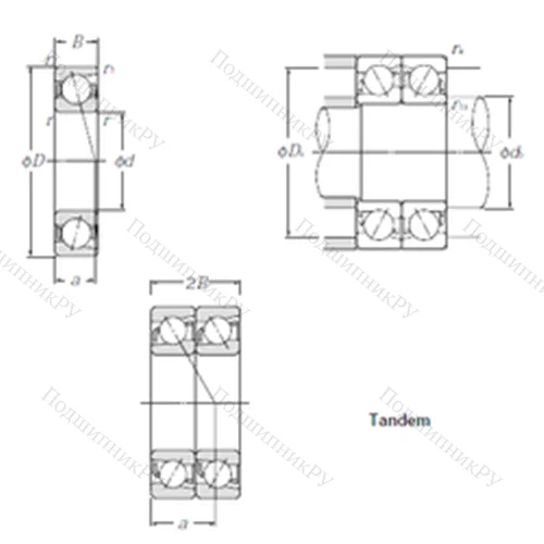 Подшипник шариковый радиально-упорный 7819CDT от производителя  CYSD Подшипник шариковый радиально-упорный 7819CDT от производителя  CYSD