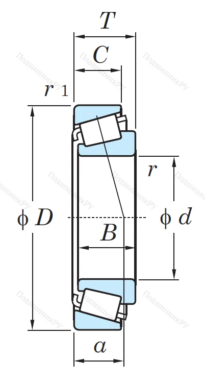 Конический роликовый подшипник 30311 DJR (31311)