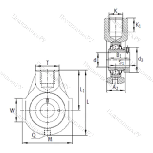 Подшипниковый узел шариковый радиальный