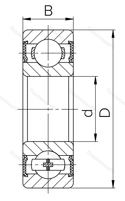 Миниатюрный шариковый подшипник 1000098 2RS  (619/8 2RS) в Тюмени
