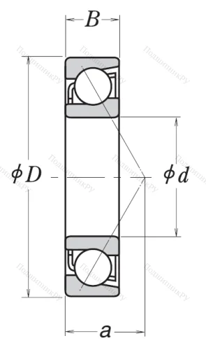 Однорядный шариковый подшипник 7304 BW от производителя  NSK Однорядный шариковый подшипник 7304 BW от производителя  NSK