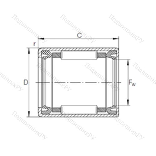 Подшипник игольчатый радиальный HK 1012.2RS FPM DK B