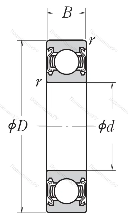 Однорядный шариковый подшипник 6224 ZZ
