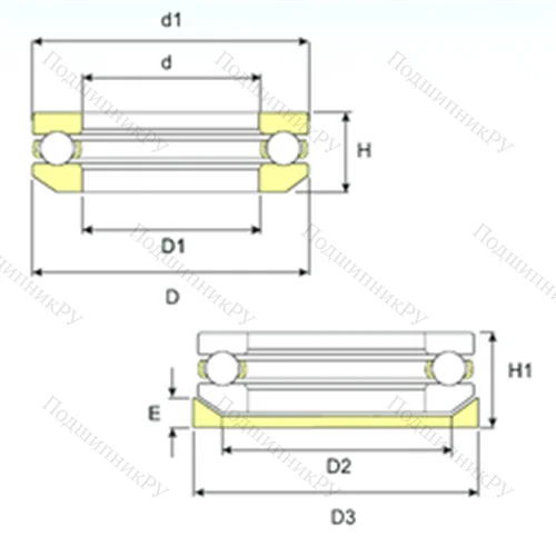 Подшипник шариковый упорный 53209 U 209 от производителя  ISB