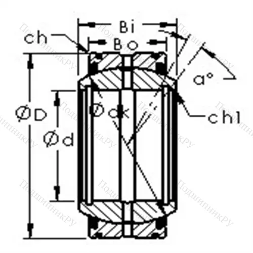 Подшипник скольжения сферический GEK 50XS-2RS