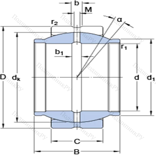 Радиальные сферические подшипники скольжения с контактными поверхностями сталь/сталь, требующие техобслуживания GEZM 308 ES от производителя  SKF Радиальные сферические подшипники скольжения с контактными поверхностями сталь/сталь, требующие техобслуживания GEZM 308 ES от производителя  SKF