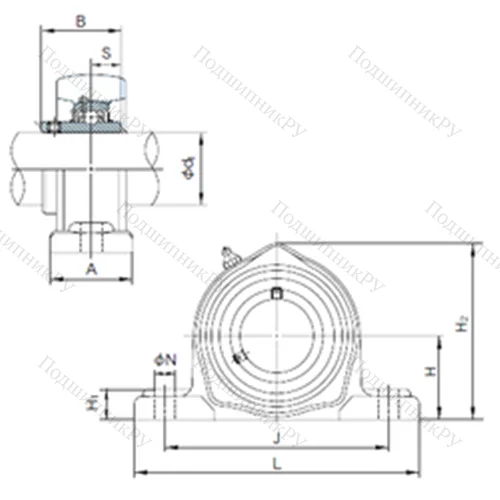 Подшипниковый узел шариковый радиальный UCPK 317