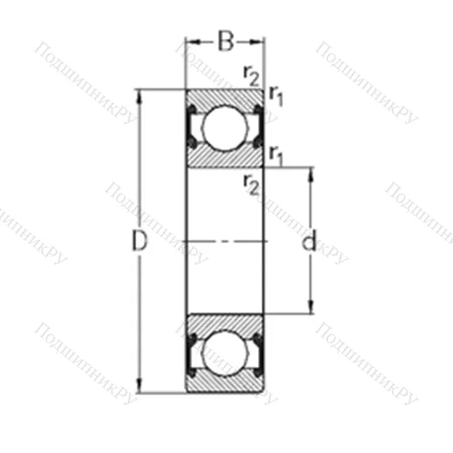 Подшипник шариковый радиальный 6205-2RS 2