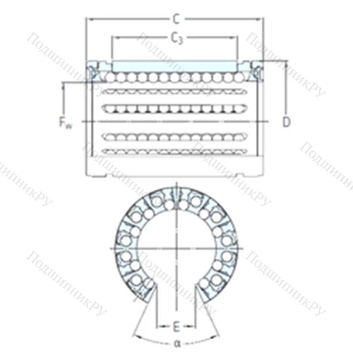 Подшипник шариковый линейный LBHT 40 A от производителя  SKF