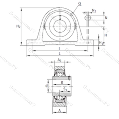 Подшипниковый узел шариковый радиальный