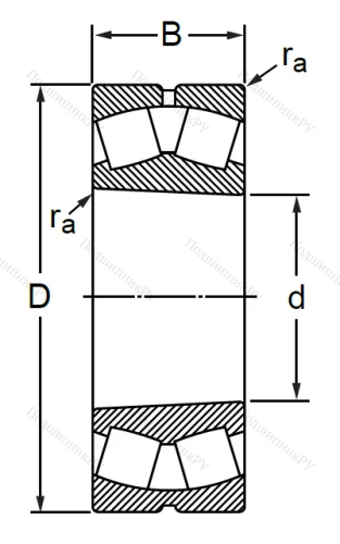 Сферический роликовый подшипник с конической посадкой на вал 113517 Н (22217 KMBW 33) в Тюмени