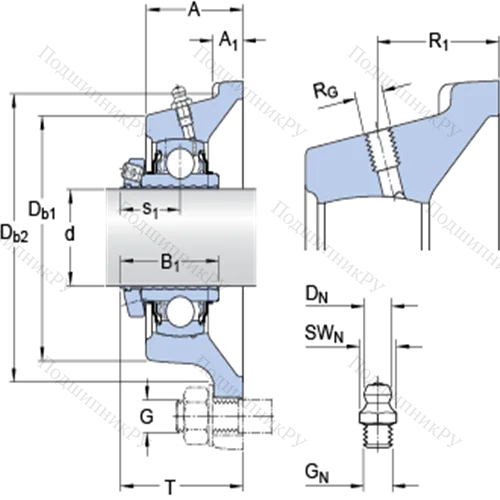 Фланцевые подшипниковые узлы типа Y (корпус типа Y-TECH, квадратный фланец, крепление стопорными винтами)