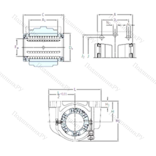 Подшипник шариковый линейный LUCS 60-2LS от производителя  SKF