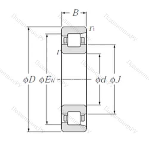 Подшипник роликовый радиальный NF 409
