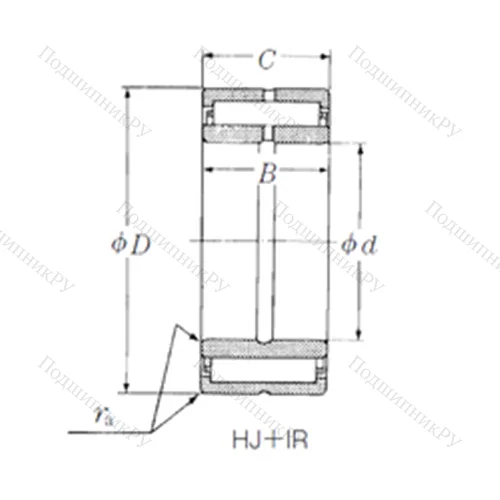 Подшипник игольчатый радиальный HJ-648032 + IR-566432